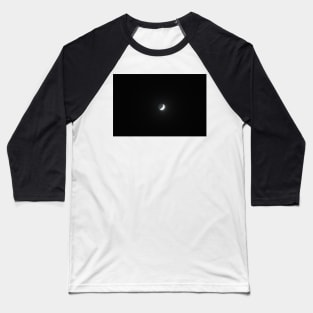 Moon's grey light against dark starry sky background Baseball T-Shirt